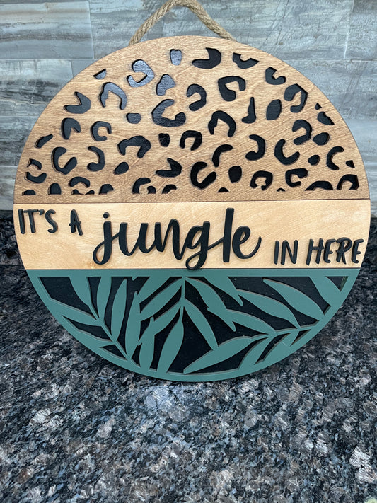 Its a jungle in here door hanger