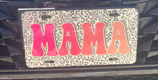 Girl Mama Cheetah License Plate