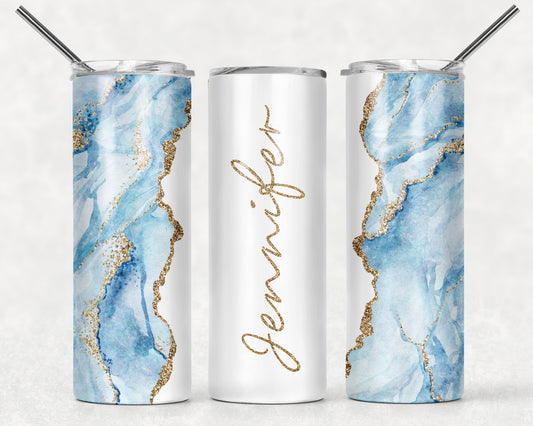 Christmas Pre-Order Personalized Blue Marble 20oz Tumbler