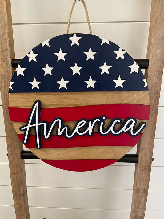 America Flag Door Hanger