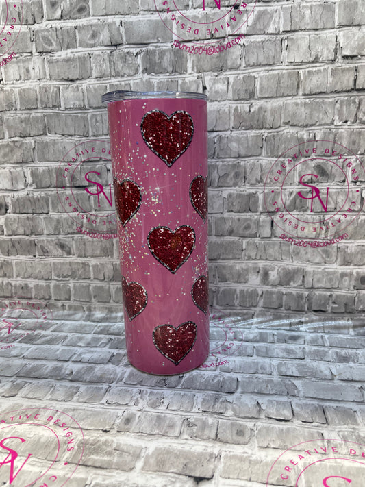 Red Hearts 20oz Tumbler